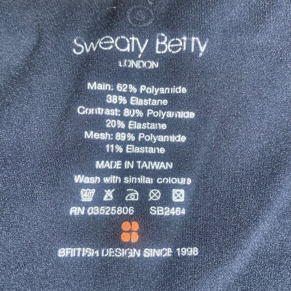 Sweaty Betty London the power mesh wet look leggings crop small - Picture 2 of 4